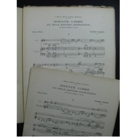 SCHMITT Florent Sonate Libre en deux parties enchaînées Piano Violon 1920
