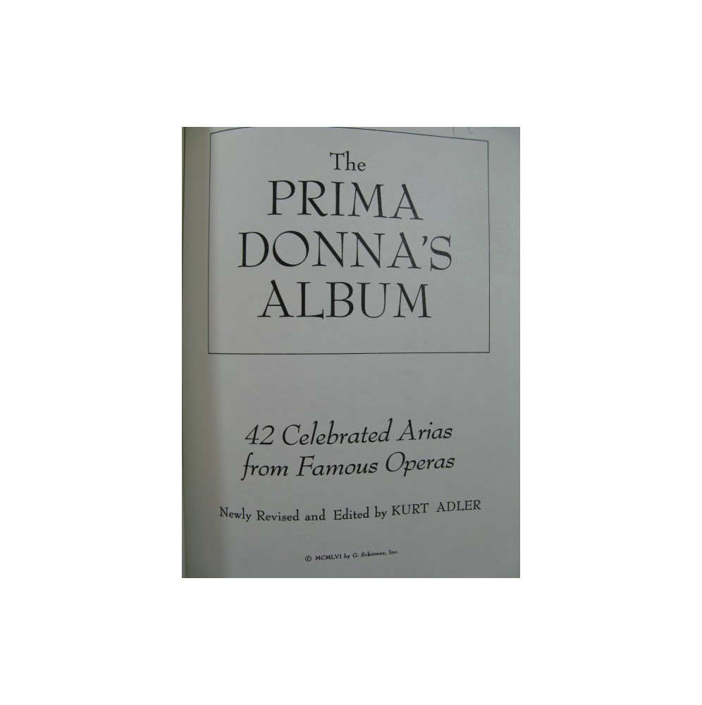 The Prima Donna's Album 42 pièces Chant Piano