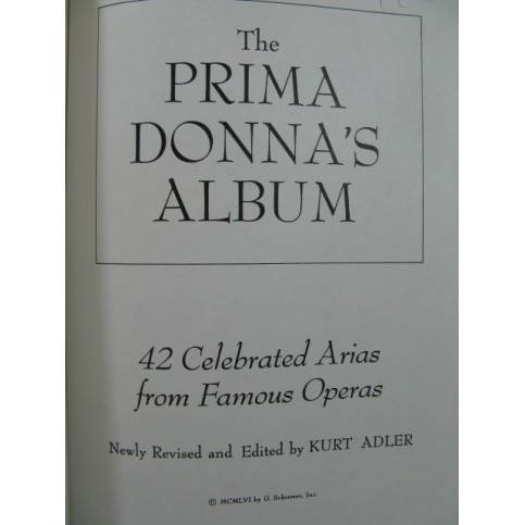 The Prima Donna's Album 42 pièces Chant Piano