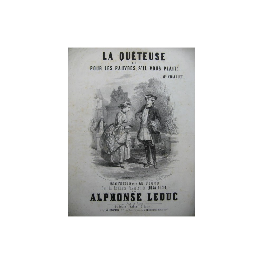 LEDUC Alphonse La Quêteuse Piano ca1850