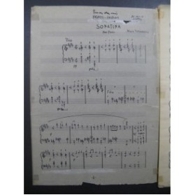 THEODORAKIS Mikis Sonatina Piano Manuscrit dédicacé