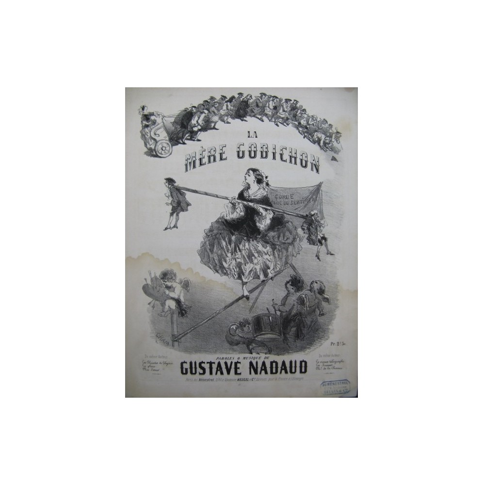 NADAUD Gustave La Mère Godichon CHAM Chant Piano ca1855