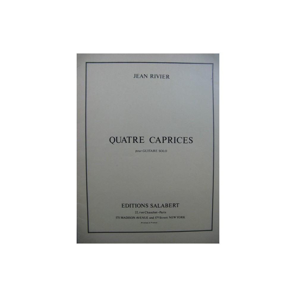 RIVIER Jean Quatre Caprices Guitare 1972