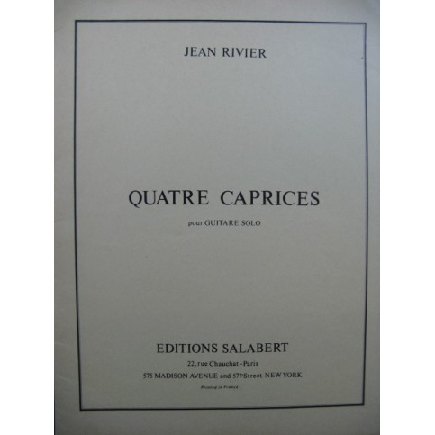 RIVIER Jean Quatre Caprices Guitare 1972