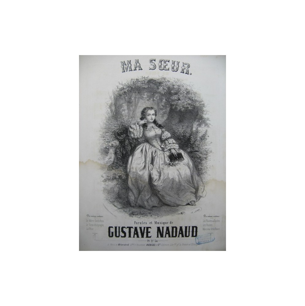 NADAUD Gustave Ma Soeur Chant Piano ca1855