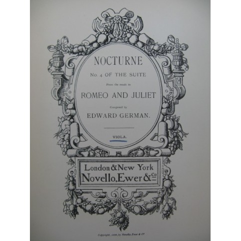 GERMAN Edward Romeo and Juliet Nocturne Orchestre 1896