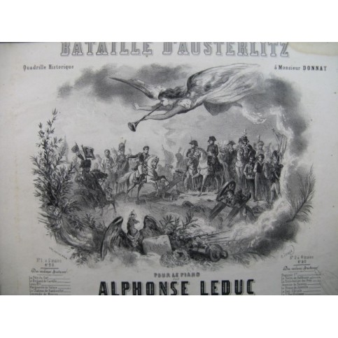 LEDUC Alphonse La Bataille d'Austerlitz Quadrille Piano 1850