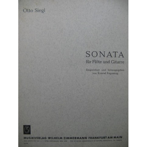 SIEGL Otto Sonata Flute Guitare