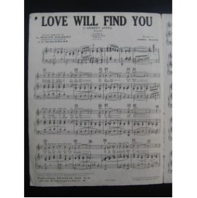BAER Abel Love Will Find You Chant Piano 1929