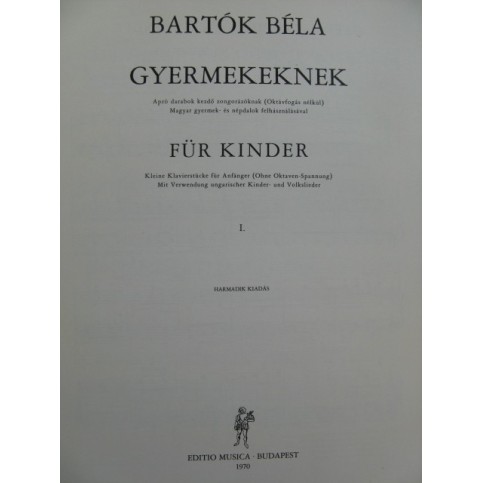 BARTOK Béla Gyermekeknek für Kinder Piano 1970