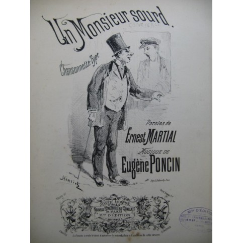 PONCIN Eugène Un Monsieur Sourd Piano Chant