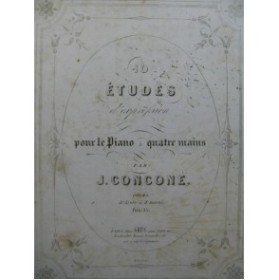 CONCONE Joseph 10 Etudes op 45 Piano 4 mains  1854