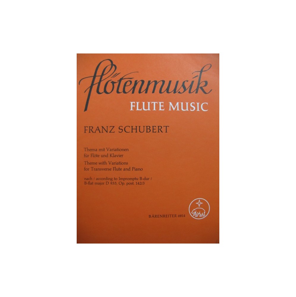 SCHUBERT Franz Thema mit Variationen Piano Flute