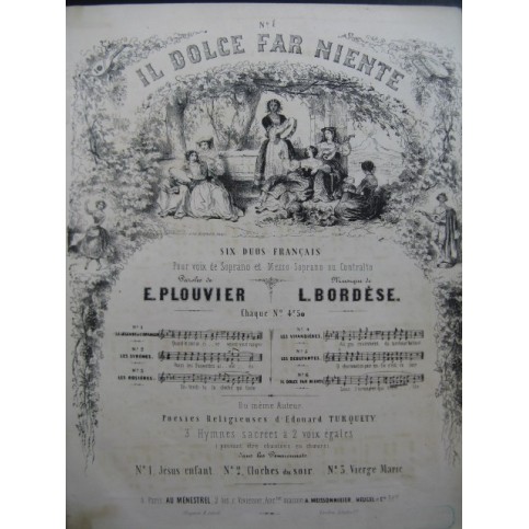 BORDÈSE Luigi La Légende de l'Oranger Chant Piano ca1840