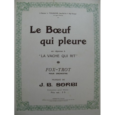 SORBI J. B. Le Bœuf qui pleure Piano