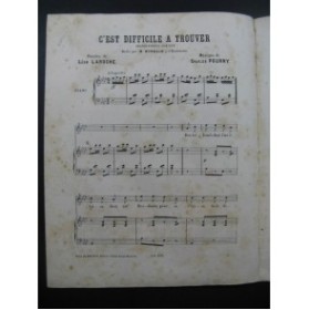 POURNY Charles C'est difficile à trouver Butscha Chant Piano ca1880