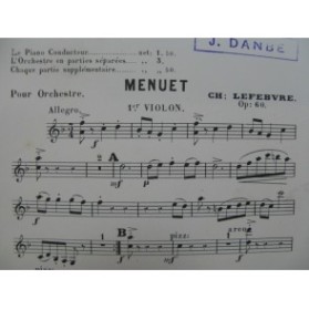 LEFEBVRE Charles Menuet Orchestre