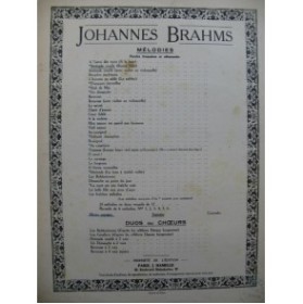 BRAHMS Johannes Sérénade Inutile Chant Piano 1946