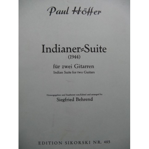HOFFER Paul Indianer Suite 2 Guitares 1958