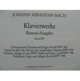 BACH J. S. BUSONI Klavierwerke Band XIV Piano
