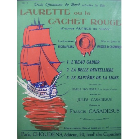 CASADESUS Francis L'Beau Gabier Chant Piano 1931
