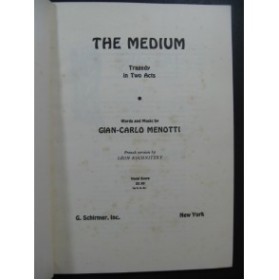 MENOTTI Gian-Carlo The Medium Chant Piano 1947