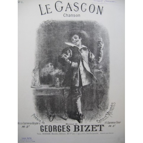 BIZET Georges Le Gascon Chant Piano ca1885