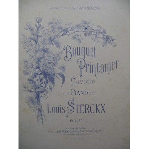 STERCKX Louis Bouquet Printanier Gavotte Piano XIXe