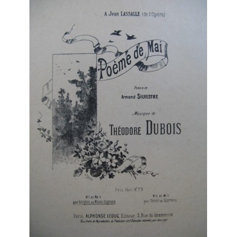 DUBOIS Théodore Poème de Mai Chant Piano