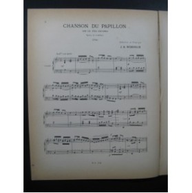 WEKERLIN J. B. Chanson du Papillon Chant Piano