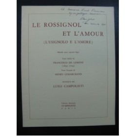 CAMPOLIETI Luigi Le Rossignol et l'Amour Dédicace Chant Piano 1961