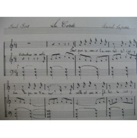 LAPARRA Raoul La Corde Manuscrit Chant Piano