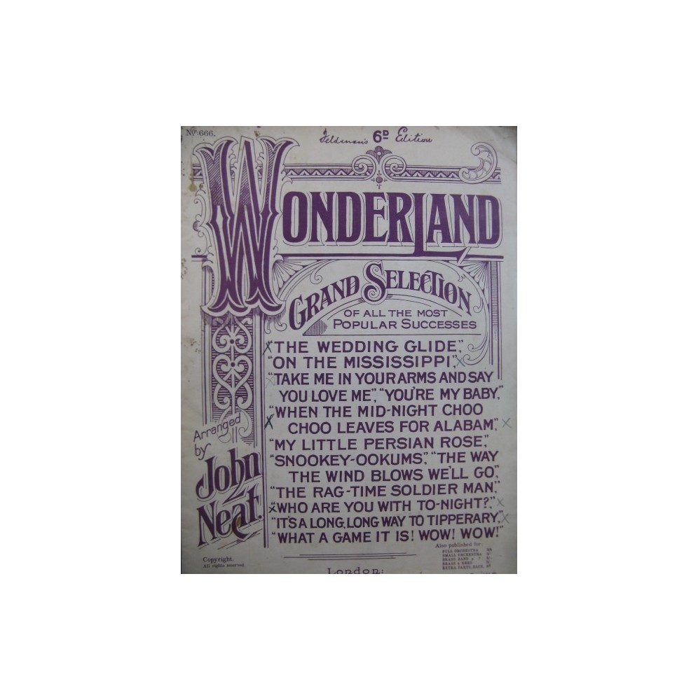 NEAT John Wonderland Selection Piano 1913
