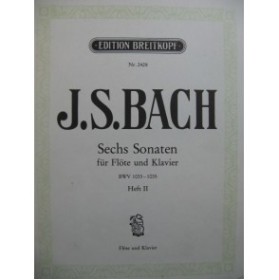 BACH J. S. Sechs Sonaten Band II Piano Flute