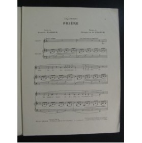 DE LA PRESLE Jacques Prière Chant Piano 1922