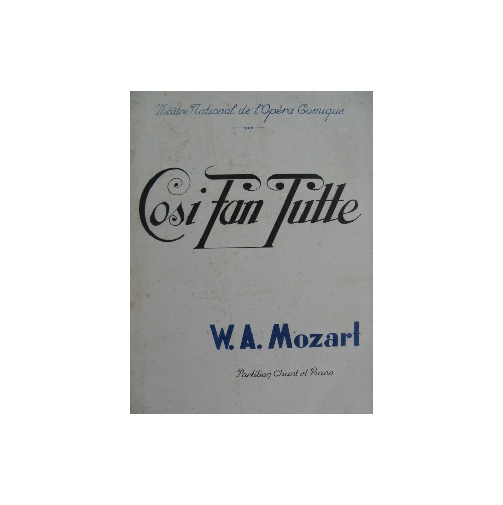 MOZART W. A. Cosi Fan Tutte Opéra 1948