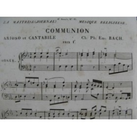BACH C. P. E. Communion Orgue XIXe