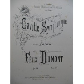 DUMONT Félix Gavotte Symphonique Piano