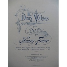 FRENE Henry Valse Légère Piano