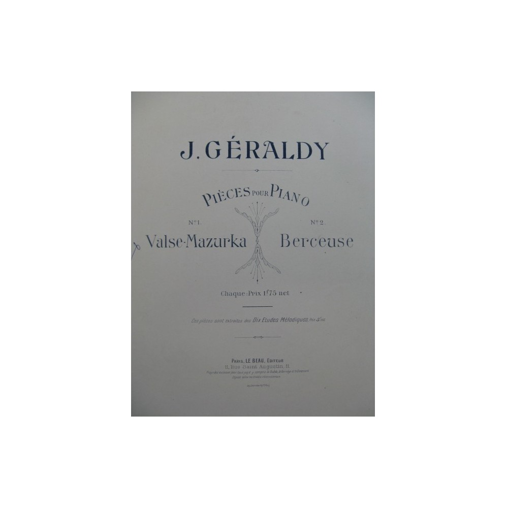 GERALDY J. Valse Mazurka Piano