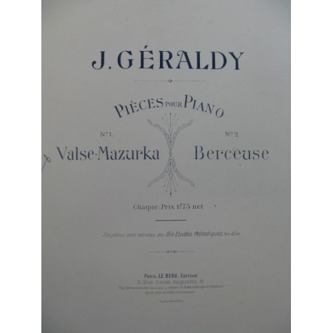 GERALDY J. Valse Mazurka Piano