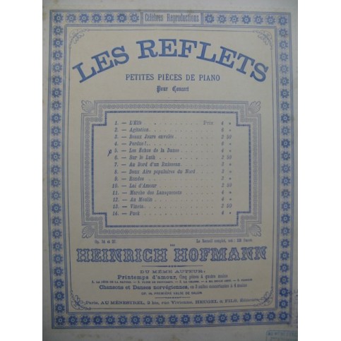 HOFMANN Heinrich Les Reflets Piano