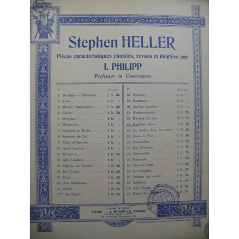 HELLER Stephen Papillons Bleus Piano