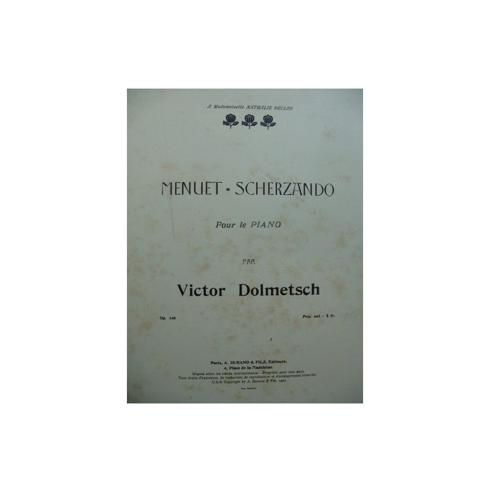 DOLMETSCH Victor Menuet-Scherzando Piano