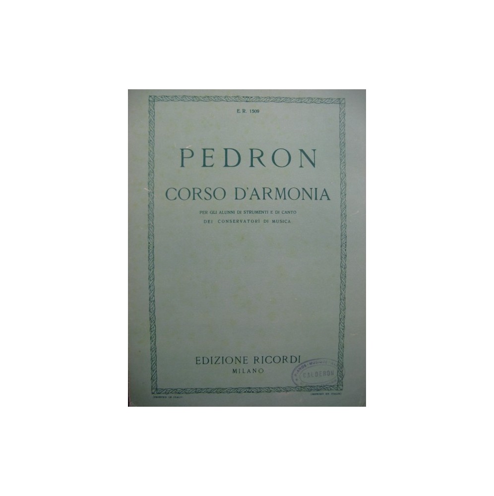 PEDRON C. Corso d'Armonia Harmonie 1953
