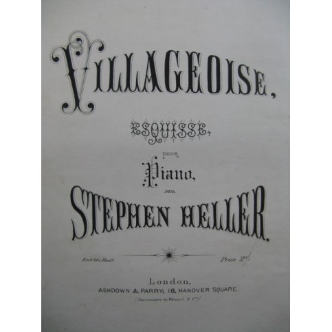 HELLER Stephen Villageoise Esquisse Piano XIXe