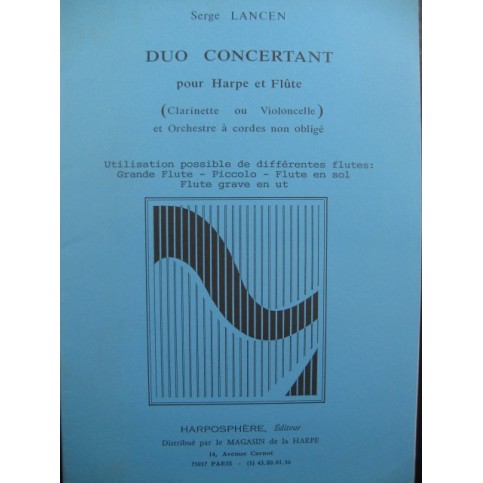 LANCEN Serge Duo Concertant Harpe Flûte 1988