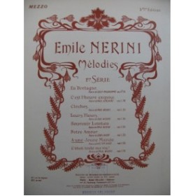 NERINI Emile A une Jeune Mariée Chant Piano