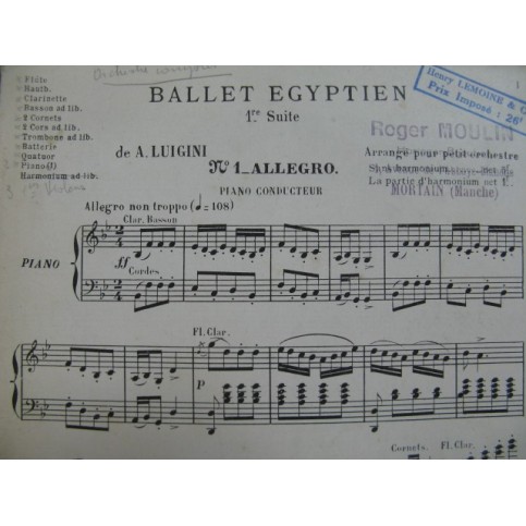 LUIGINI Alexandre Ballet Egyptien Orchestre