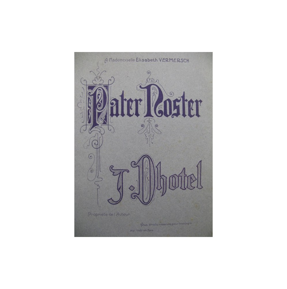 DHOTEL J. Pater Noster Chant Orgue ou Piano